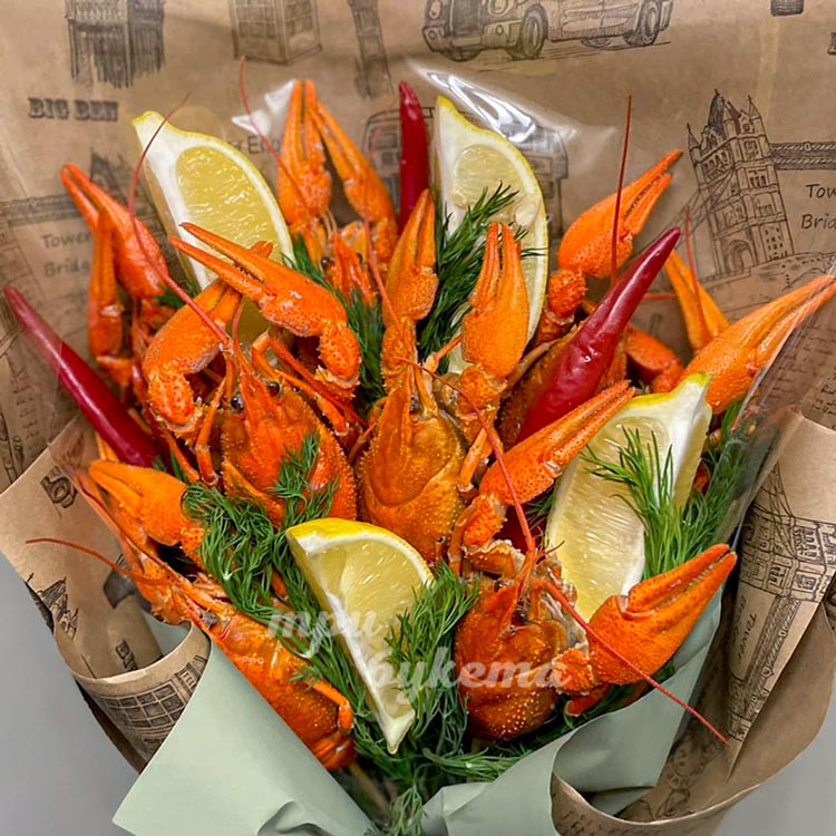 Букет из раков (500 гр) и перца (доп. фото)